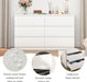 White 6 Drawer Dresser for Bedroom,48'' Modern Dresser with Deep Drawer,Wide Storage Chest of Drawers,Bedroom Storage Organizer Furniture,Tv Stand for Living Room