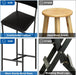 Bar Stools Set of 4, Kitchen Counter Height Chairs, 25.5 Inches Upholstered Black Barstools with Back, Bar Height Chairs for Counter Bar, Island, Easy Assembly