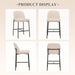Counter Height Bar Stools Set of 4, 25 Inch Modern Fabric Kitchen Island Stools with Back, Upholstered Counter Barstools Armless Bar Chairs with Metal Legs for Island Dining Room Bar, Beige