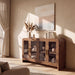 60" Curved Modern 4-Door Sideboard, Buffet Cabinet with Storage