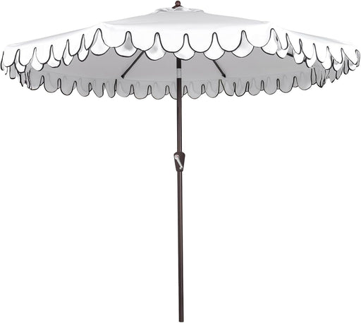 9Ft Elegant Valance Patio Umbrella, Outdoor Umbrellas for Patio with Auto-Tilt and Crank Systerm, Table Umbrella for Outdoors, Poolside,Beach, Backyard
