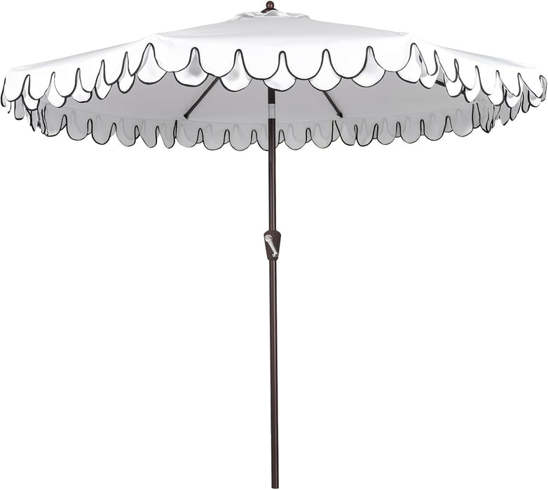 9Ft Elegant Valance Patio Umbrella, Outdoor Umbrellas for Patio with Auto-Tilt and Crank Systerm, Table Umbrella for Outdoors, Poolside,Beach, Backyard