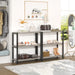 3 Tier Bookshelf, Industrial Wood and Metal Book Shelf and Bookcase, Short Book Case for Office Living Room Bedroom, Light Grey