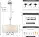 Brushed Nickel Drum Chandelier 16-Inch Linen Shade