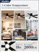 42 Inch Ceiling Fans with Lights and Remote,Outdoor Indoor Modern Flush Mount Ceiling Fan with 3CCT 6-Speed Quiet DC Motor,Black Small Low Profile Ceiling Fan for Bedroom Living Room Office