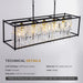 35.4 Inch Black Crystal Pendant Chandelier Dimmable