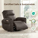 CHITA Faux Leather Power Recliner Chair, Swivel Glider, Chocolate Brown