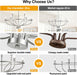 30" Brushed Nickel Chandelier, 9-Light Modern Chandelier for Dining Room Lighting Fixtures Hanging, Pendant Lights for Kitchen Island, Living Room, Bedroom Height Adjustable (Bulbs Not Included)
