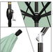 9' round Aluminum Market Umbrella, Crank Lift, Push Button Tilt, Black Pole, Sunbrella Spa