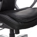 Amplify Executive Office Padded Arms, Adjustable Ergonomic Gaming Desk Chair with Lumbar Support, Faux Leather and Mesh, Black