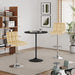 Bar Stools Modern Pu Leather Swivel Adjustable Hydraulic Bar Stool Square Counter Height Stool Set of 2 (Beige)