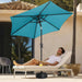 9Ft Patio Umbrella Outdoor - Table Umbrella with Push Button Tilt and Crank, UV Protection, 6 Sturdy Ribs, Market Umbrella for Garden, Deck, Backyard, Lawn, Pool and Beach(Aqua Blue)