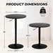 23.6'' round Pub Table, Adjustable Height Cocktail Tables for Events, Swivel High Top Table for Bistro, Kitchen, Restraurant, Indoor & Outdoor, Black