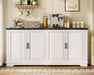 63'' Buffet Cabinet with Storage & 2 Adjustable Shelves, Modern Sideboard Cabinet with 4 Doors, Coffee Bar Cabinet, White