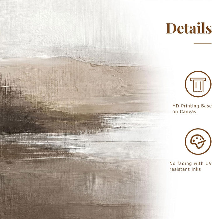 Neutral Abstract Landscape Canvas Art 24x36 Inches