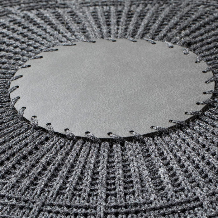 Large Ottoman Foot Stool, Knitted Foot Rest, round Pouf Chair, Modern Living Room Furniture Bean Bag, Room Decor, Bedroom Footstool, Boho Pouffe, Home Decor Poof, 20"W X 15"H, Anthracite