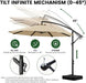 10FT Cantilever Offset Patio Umbrella with Base Included, Outdoor Patio Umbrella, Fade-Resistant Yarn-Dyed Canopy with PU Coating, 360° Rotation & Infinite Tilt, Heavy Duty 8-Rib Steel Frame for Patio, Pool, Deck, Backyard, Beige
