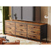 Rustic Brown 9-Drawer Dresser & TV Stand