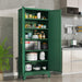 Green Metal Storage Cabinet With Adjustable Shelves
