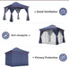 Patio Gazebo 10'X10', Outdoor Heavy Duty Party Tent Shelter with Double Roofs, Mosquito Nettings and Privacy Screens for Backyard, Garden, Lawn, Classic Blue