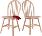 Windsor 2-Piece Chair Set, Solid Wood, Natural Finish