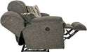 Maxim Power Reclining Sofa in Soft Charcoal Gray Polyester Fabric