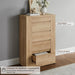 5 Drawer Dresser for Bedroom, 48" Tall Dresser Chest of Drawers with Thick Wood Design, Handleless, Modern Bedroom Dresser, Storage Organizer for Living Room/Entryway, Natural Oak