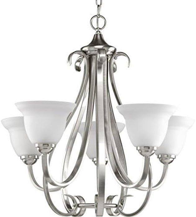 Elegant Transitional Chandelier Tea Stained Glass Bronze