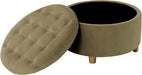 Home Decor | Button Tufted Velvet round Storage Ottoman | Ottoman with Storage for Living Room & Bedroom, Light Sage Green Velvet