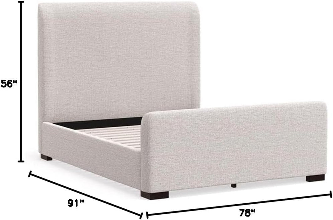 Adele Upholstered California King Platform Bed in Beige