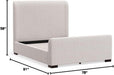 Adele Upholstered California King Platform Bed in Beige