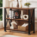 Hombazzar 3 Tier Bookshelf,35.4" Wide Short Bookshelf,Brown