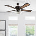 Glenmont, 52 Inch Farmhouse LED Ceiling Fan with Light, Pull Chain, Three Mounting Options, Dual Finish Blades, Reversible Motor - 40278-01 (Oil-Rubbed Bronze)