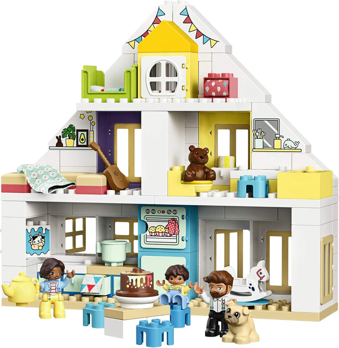 DUPLO Town Modular Playhouse 10929 Dollhouse with Furniture and a Family, Great Educational Toy for Toddlers (130 Pieces), Multicolor