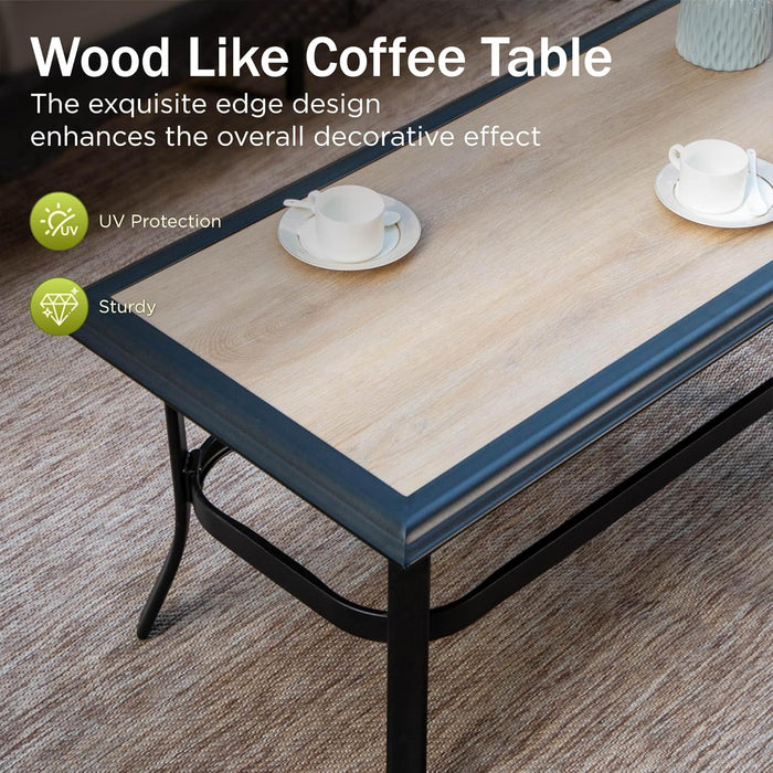 Outdoor Modern Patio Furniture Set, Upgraded Wicker&Metal Patio Furniture Conversation Set with Waterproof Thick Cushions for Porch, Poolside, Deck, and Yard (4 Pieces,Beige)