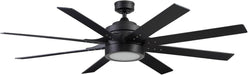 Ceiling Fans Xerxes Modern 62 Inch Ceiling Fan with Light, Remote Control Fan, LED Indoor Fan with 8 Blades, Matte Black and Ash Blade Finish Options, Matte Black (51473-01)