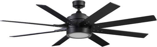 Ceiling Fans Xerxes Modern 62 Inch Ceiling Fan with Light, Remote Control Fan, LED Indoor Fan with 8 Blades, Matte Black and Ash Blade Finish Options, Matte Black (51473-01)
