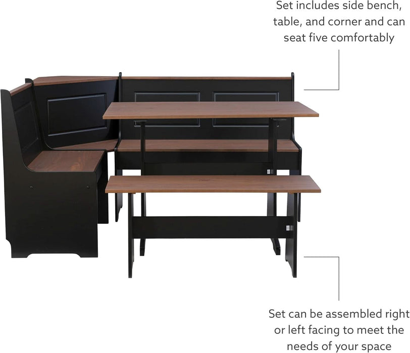 Black and Pecan Breakfast Dining Set Ardmore Nook