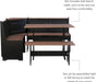 Black and Pecan Breakfast Dining Set Ardmore Nook