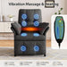 Power Recliner Chair for Adults with Heated & Massage, Adjustable Electric Reclining Chair Sofa with Armrest Pillow, Single Sofa with Side Pocket for Living Room, Linen, Dark Grey