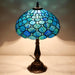 Tiffany Style Stained Glass Table Lamp Sea Blue Pearl 18.5 Inch