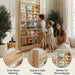 6 Tier behind the Door Bookshelf, Farmhouse Bookshelf Natural