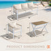 Aluminum Patio Sectional Furniture Set,4 Piece Patio Conversation Sets Outdoor Patio Furniture Set Sofa with Coffee Table & Washable Cushions White