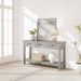 Grey Console Table with 3 Drawers & Open Storage Shelf – 2-Tier Entryway Sofa Table – Suits Living Room, Hallway, Foyer, or behind Couch – Color: Grey