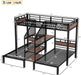 Metal Triple Bunk Bed JetBlackFinish IndustrialGrade