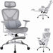 Big & Tall Ergonomic Mesh Office Chair 350Lbs, High Back Reclining Gaming Desk Chair with 3D Headrest, Adjustable Armrests, Lumbar Support & Retractable Footrest, Gray