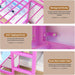 Bunk Bed Twin over Twin with Desk and Storage Metal L-Shaped Bunk Beds with Led Lights & Charging Station,Pink Bunk Beds for Kids with Safety Guardrail and Ladder,Girls Bed,No Box Spring Needed
