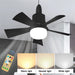 LED Ceiling Fan with Light E27 Socket Remote Control Dimmable 30W Modern Smart Wireless Fans Lighting for Bedroom Garage Kitchen