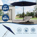 Patio Umbrella with Solar Lights, Outdoor Table Umbrella with 8 Durable Ribs, Tilt & Crank Mechanism, Waterproof & UV Protection for Garden, Backyard, Poolside
