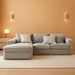 108 Inch Grey Upholstered Modular Sectional Chaise